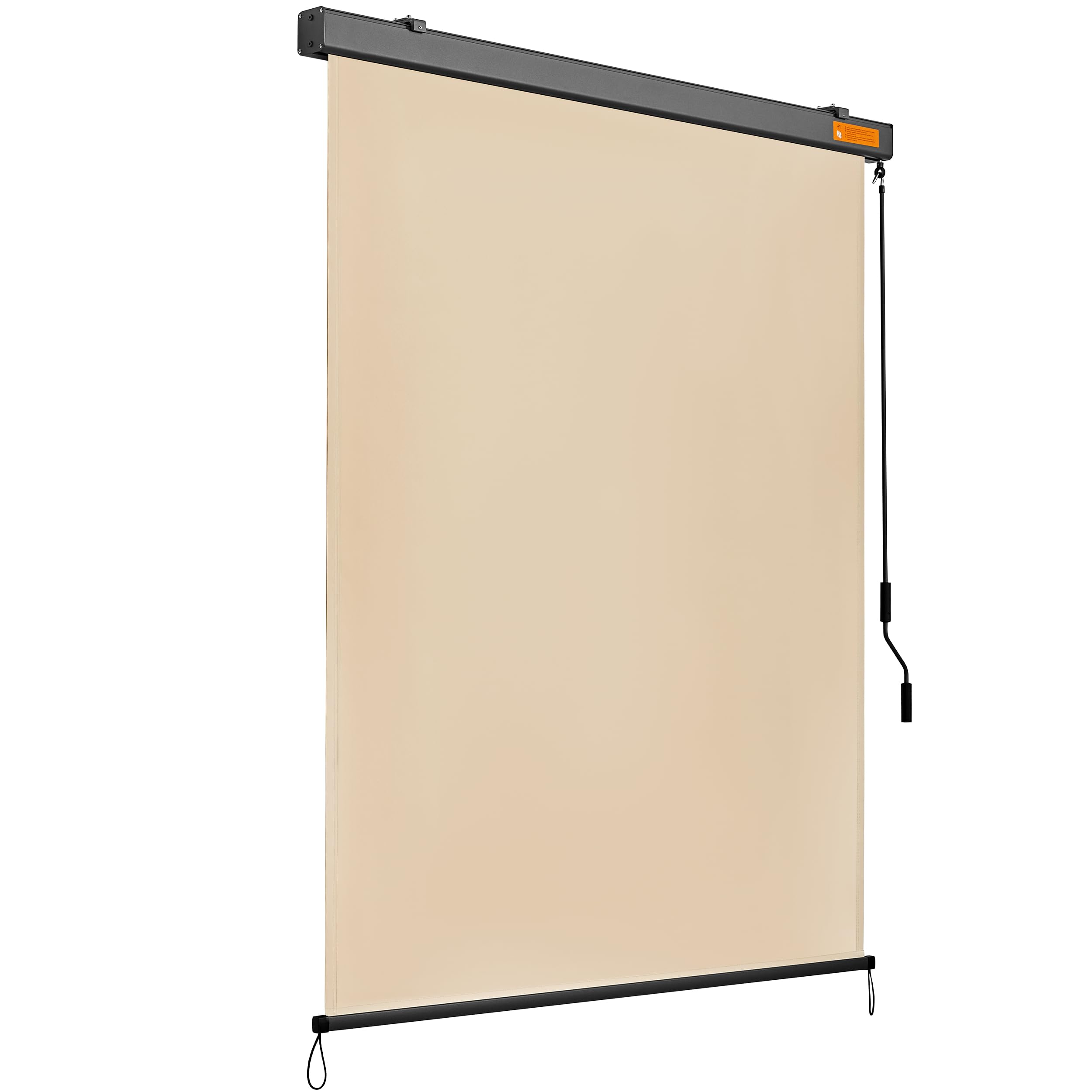 Yaheetech Toldo Vertical 250 x 160 cm Toldo Enrollable a Mano con Manivela Estor para Exterior Protección Solar y de la Intimidad Resistente al Agua con Manivela para Balcón Terraza y Jardín Beige