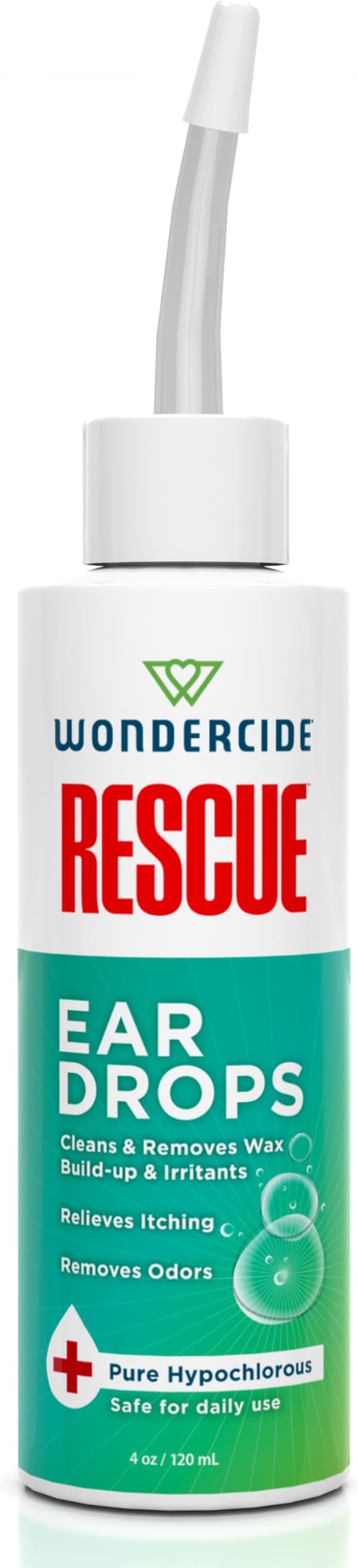 Rescue - Ear Drops for Pets - Cleans and Removes Wax Build-Up and Irritants for Dogs and Cats - Relieves Itching and Redness with Pure Hypochlorous - 4 oz