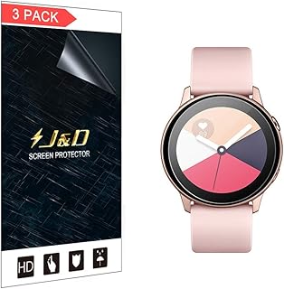 J&D Compatibile per Samsung Galaxy Watch Active Schermo Pellicola (Non Vetro), 3 Confezioni [Non Piena Copertura] [Anti-Graffio] HD Chiaro TPU Protezione Schermo per Galaxy Watch Active