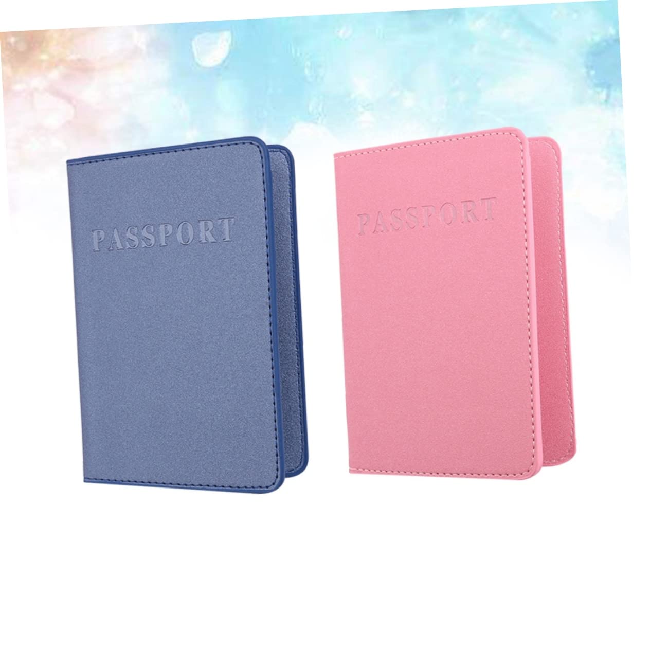 SOIMISS 6pezzi Portacarte Holder Pu Pelle Da Blu e Rosa Design Pratico e Multifunzionale Organizzatore Di Documenti Per Viaggi Custodia Slim e Leggera Per Passaporto e Carte