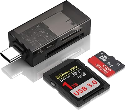 for iPhone 17e 17 Pro Max Air, Digital Camera Adapter SD Card Reader for iPhone 16, 16e, 16 Pro Max, 16 Pro, 16 Plus, 15 Series, Mac, MacBook Pro Air, USB C to TF Micro SD Memory Card Reader Transfer