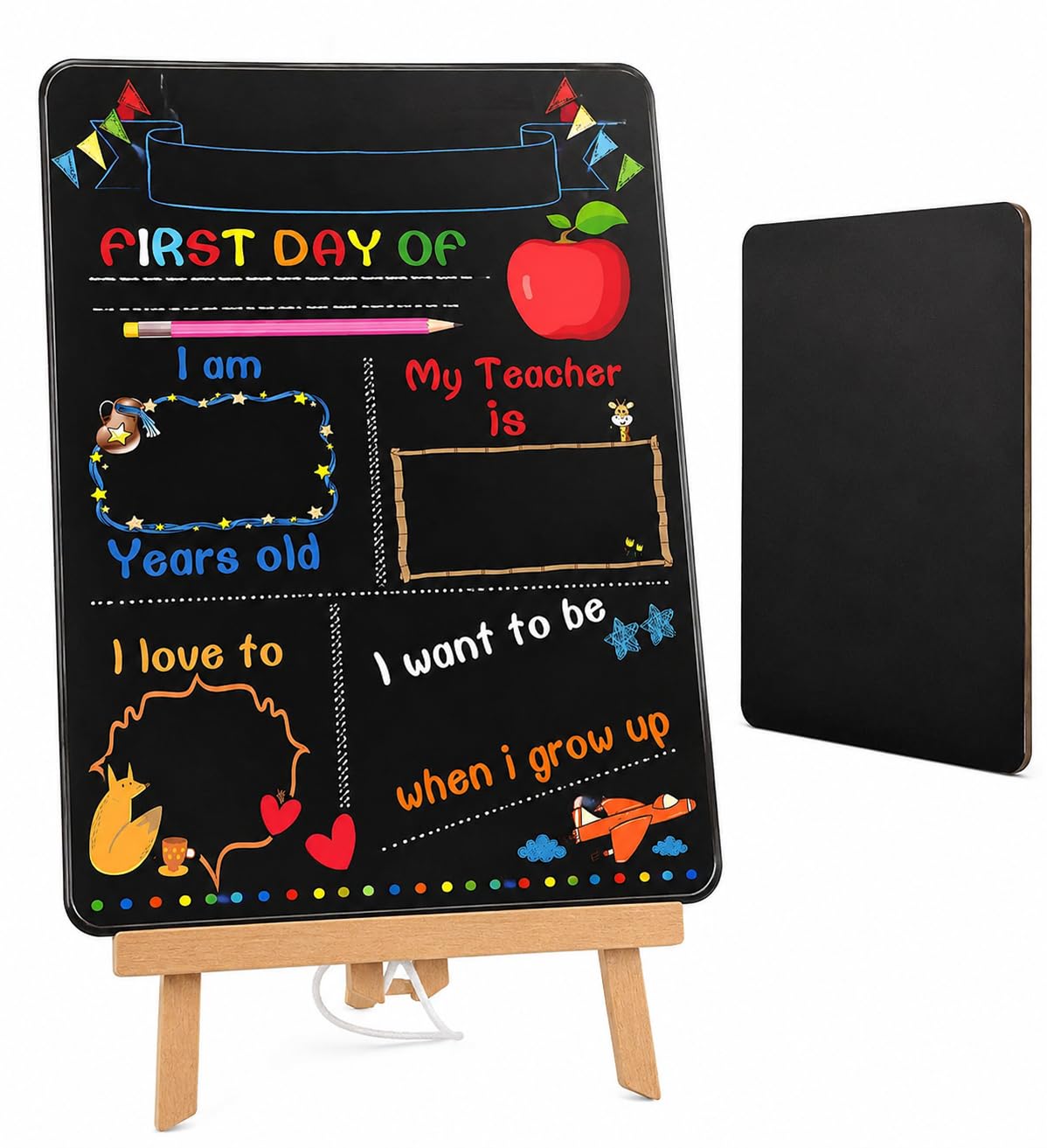 Beavorty Small Double-Sided Chalkboard 1pcs Practical Message Board Students Learning Tool Home Decor Blackboard for Office Desk Use 25 * 20cm