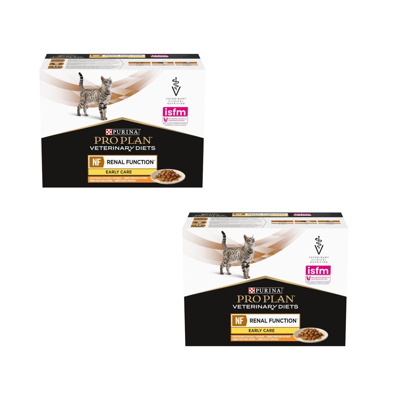 PURINA PRO PLAN Veterinary Diets NF Renal Function Early Care Pollo | Paquete Doble | 2 x 10 x 85 g | Alimento dietético Completo para gatos Adultos en Bolsa Fresca | para favorecer la función renal