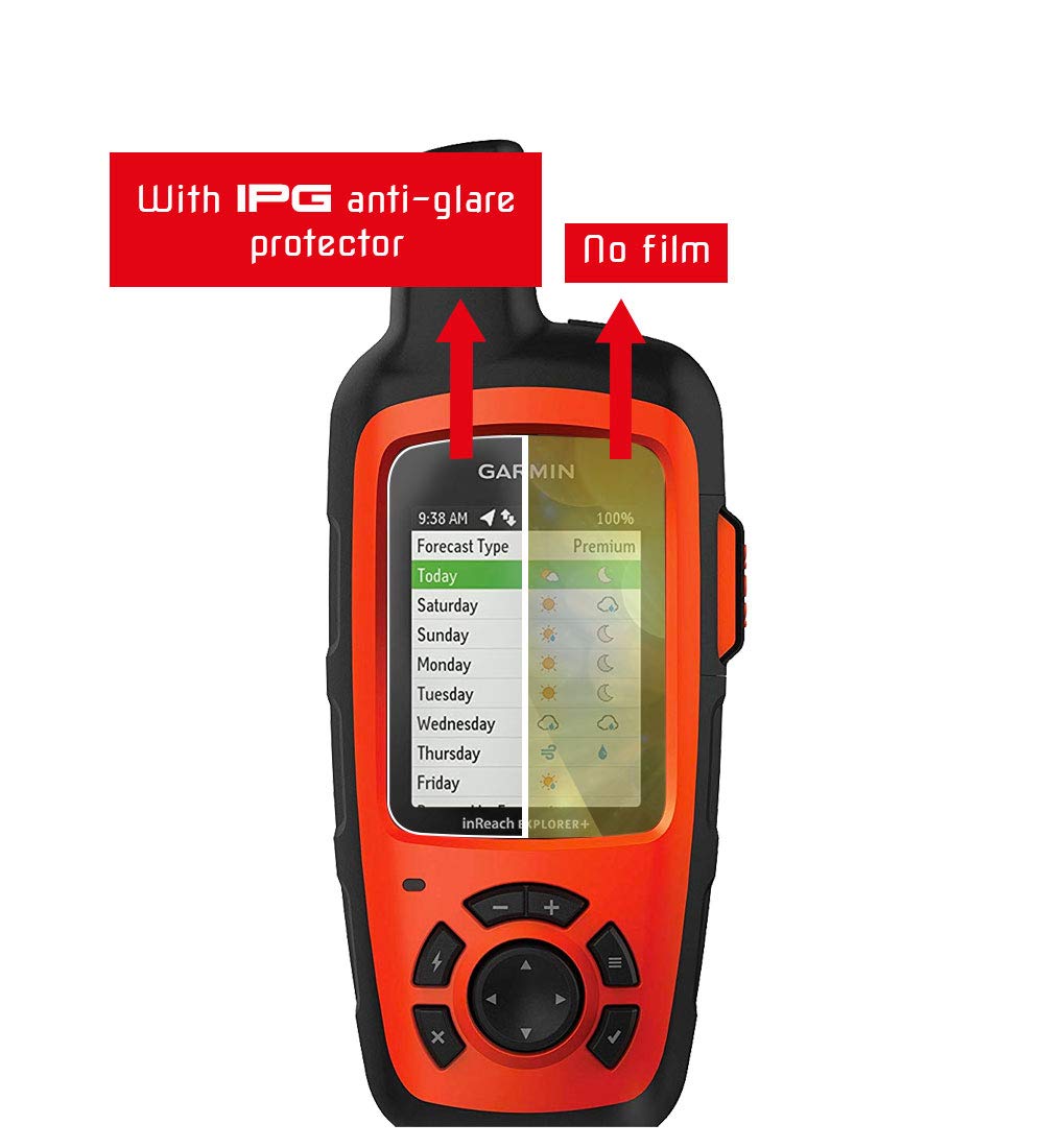IPG Compatible with Anti - Glare Garmin inReach Explorer + SE Handheld Satellite Communicator Touch Screen (2X) Invisible Film Screen Protector Guard Cover Lifetime Replacement Warranty Bubble -Free
