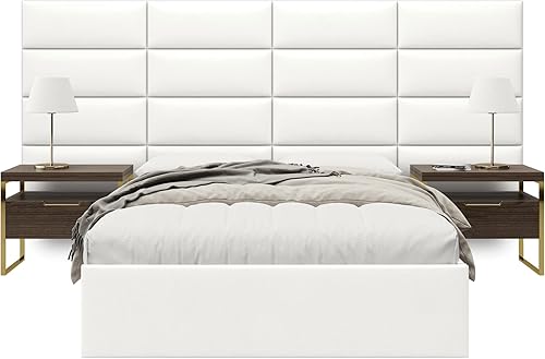 Miniatura 121 de Vänt - Paneles tapizados de cabecera para montar en la pared, diseño Isabelle, 60 x 23 pulgadas, configuración de 4 paneles individuales,