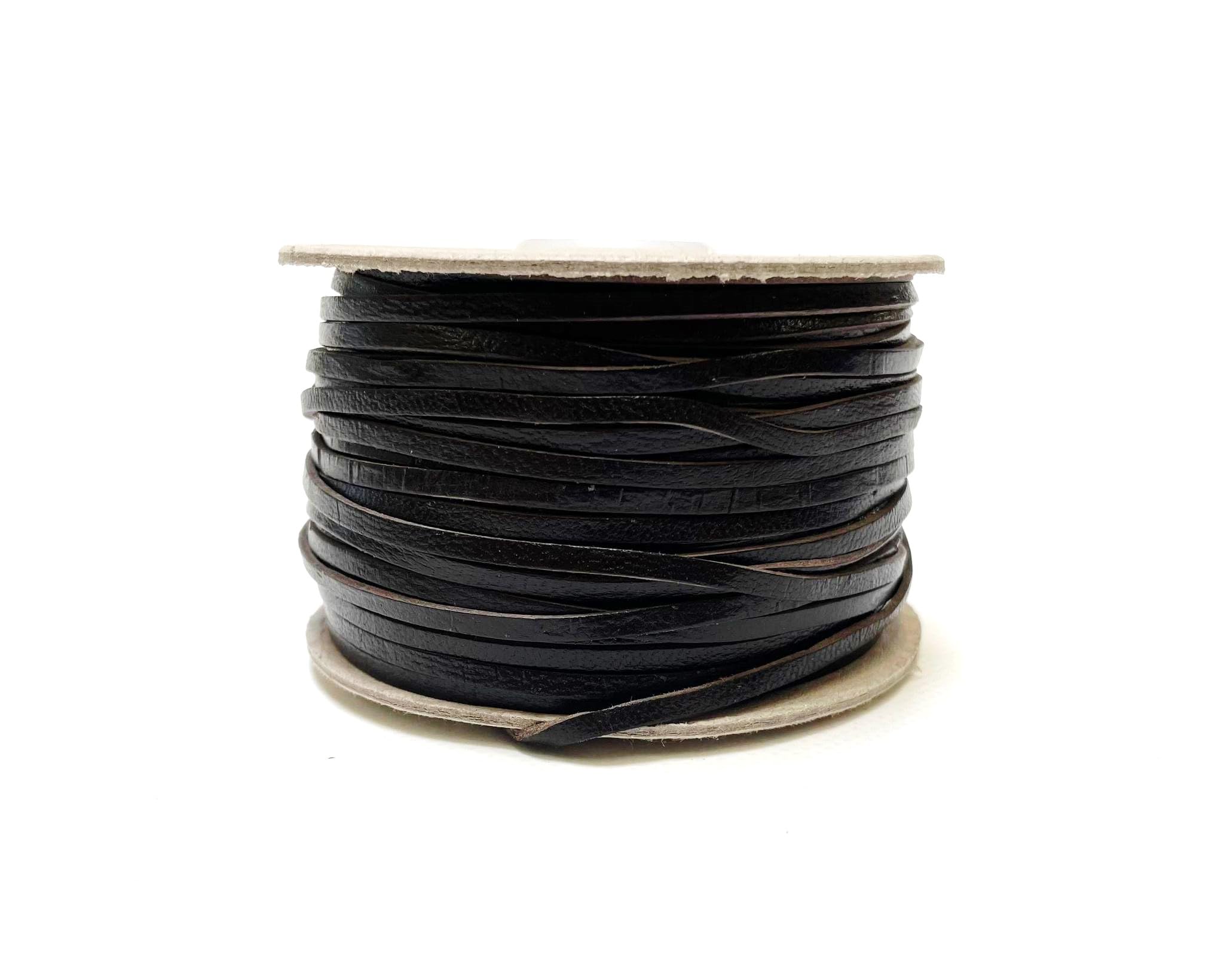 3mm Flat Genuine Leather Cord Thonging Strip Laces Bracelet Necklace Jewellery In (Dark Brown, 2 Metres)