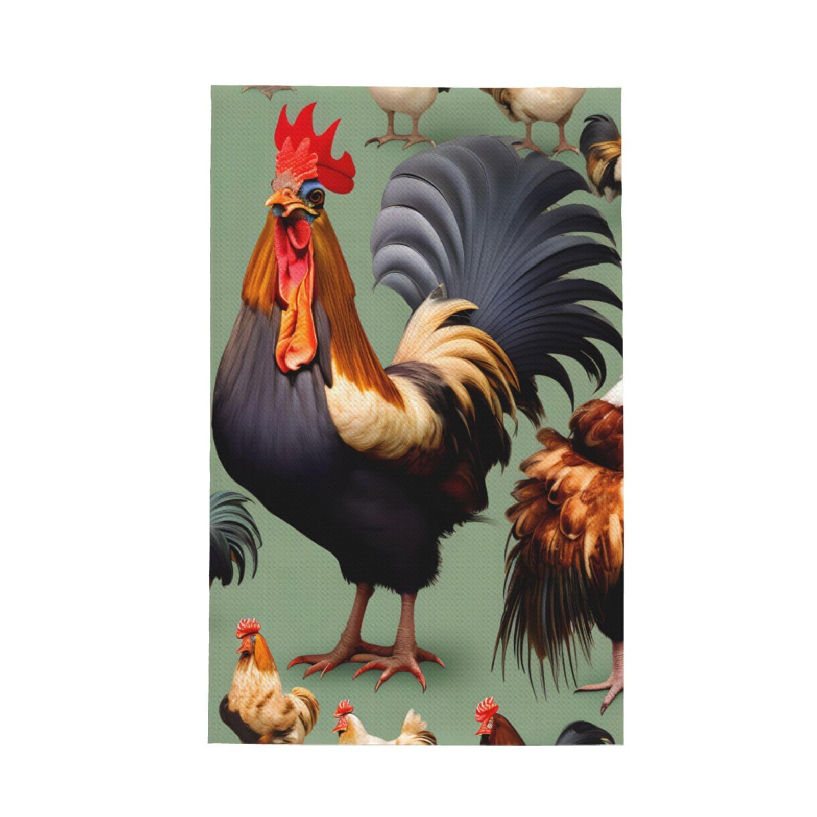 SXZVVBN Rooster and Chicken Super Absorbent Microfibre Waffle Towels Fast Drying Dish Cloths Home Cafe Barista
