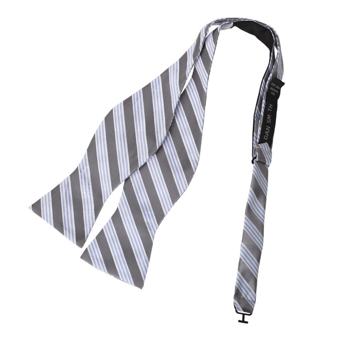 Dan Smith Men's Fashion Stripes Microfiber Self-tied Bow Tie With Box