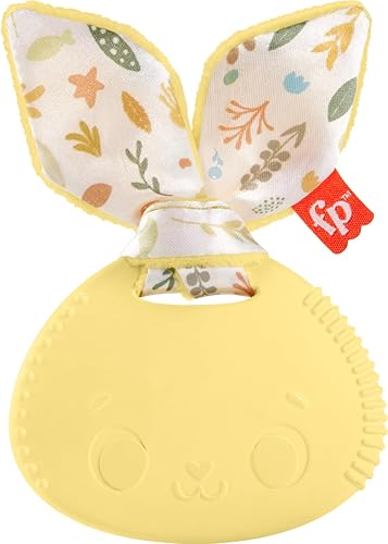 Fisher-Price Baby Juguete sensorial Snuggle Bunny Mordedor, sin BPA, con actividad motora fina para recién nacidos a partir de 3 meses