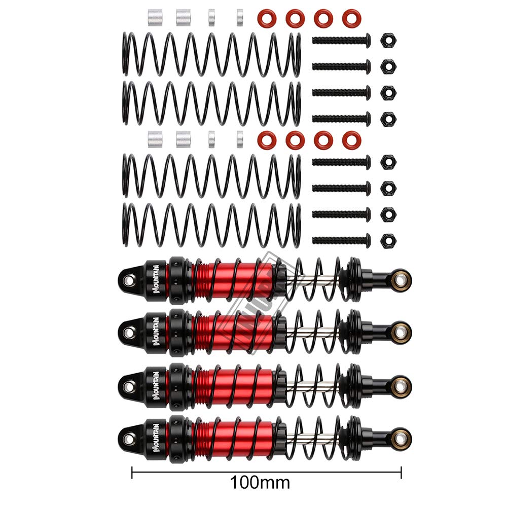 INJORA RC Amortisseur Set 4pcs RC Shock Absorbers RC Damper pour 1/10 RC Crawler Axial SCX10 90046 AXI231017 Traxxas TRX-4 D90 (100mm) - 3