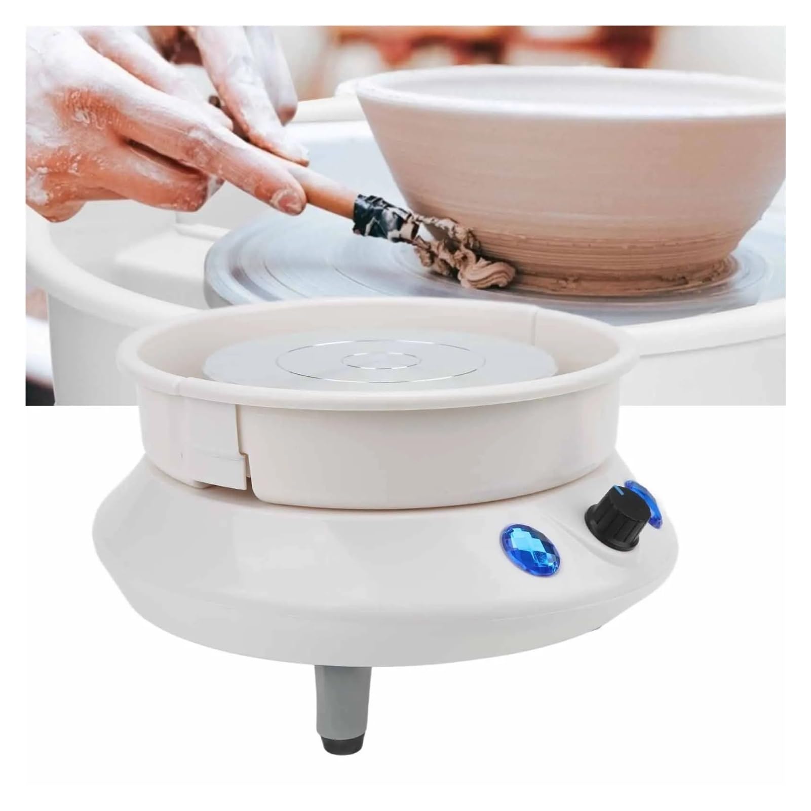 Elektryczne Koło Garncarskie Humanistyczny Design Kompaktowa Konstrukcja Miniaturowe 200 Obr./min Do Sklepu Z Ceramiką Obraca Się Stabilne Płynnie