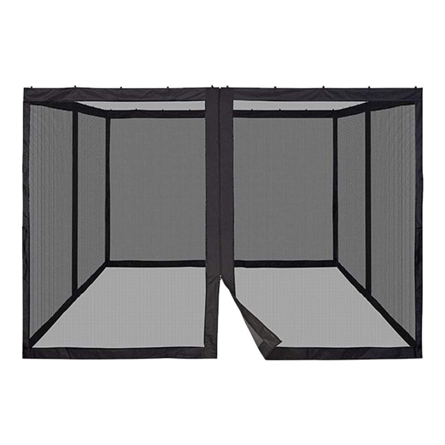 Zanzariera per Gazebo 3 x 3 m，Nero：300 x 360 x 220 cm | Rete Antizanzare per Ombrellone da Giardino Esterno, Tende Zanzariera di Ricambio Universale con Cerniere