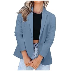 Womens Business Casual Clothing Trendy Button Open Front Blazer Long Sleeve Work Blazers Corporate Outfits