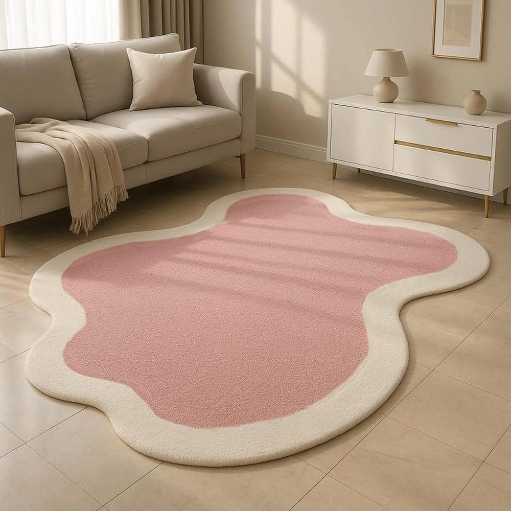 Tapis de chambre moderne au design asymétrique et texture haut de gamme