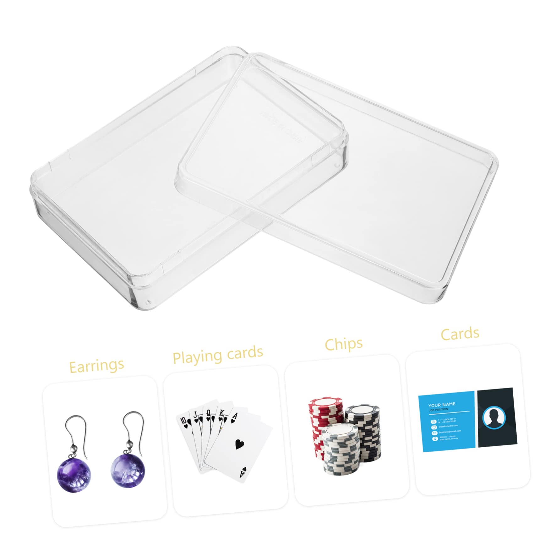 Toyvian 8piezas Caja De Almacenamiento para Cartas De Poker Estuche De Plástico Transparente Tapa Organizador Compacto para Barajas