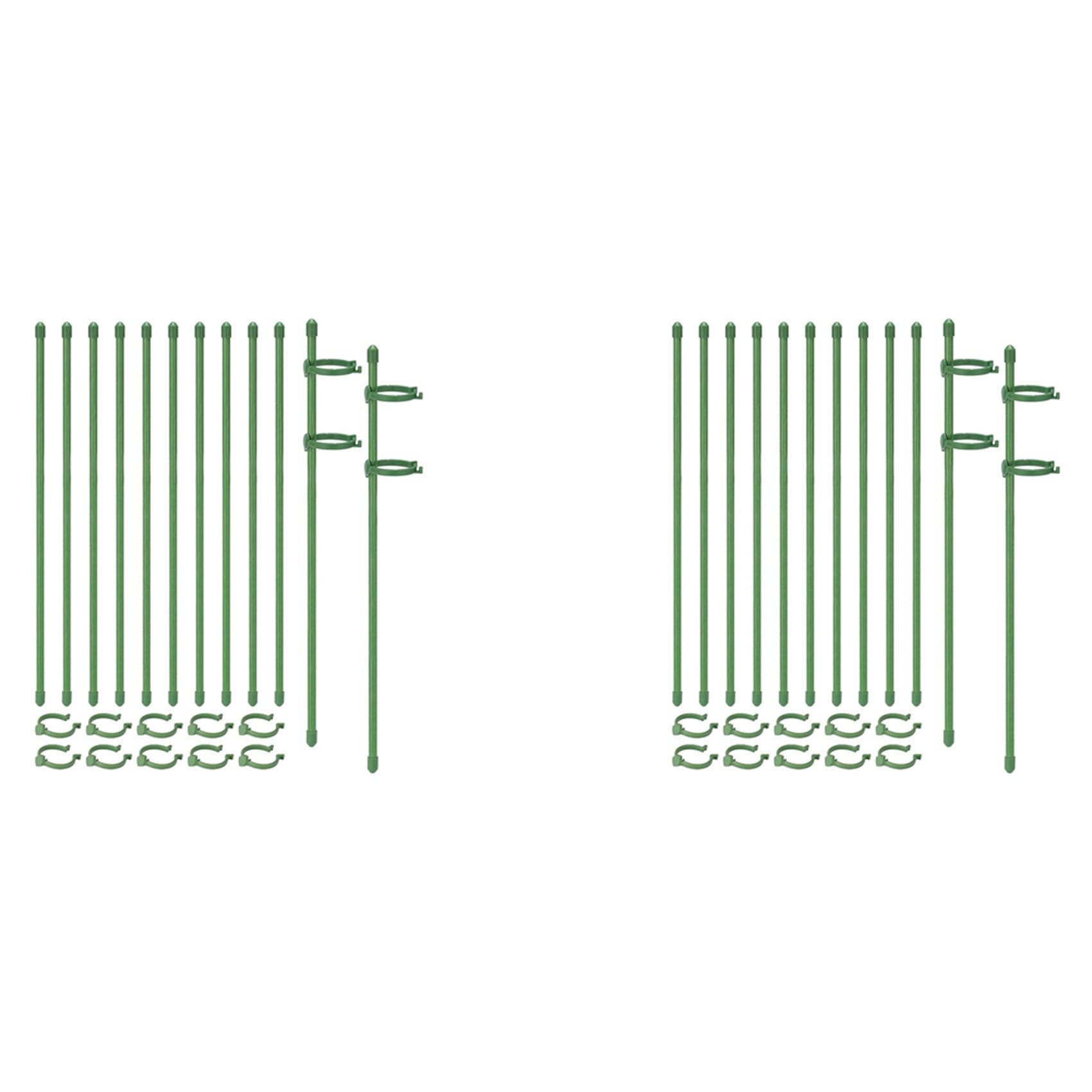 Jnchdghwa Green 40 Pack Plant Support Stakes Adjustable Garden Single Stem Floral Flower Support Stake Plant Cage Support Rings