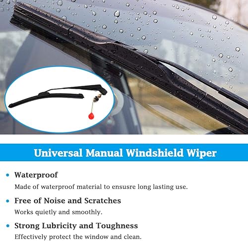 Miniatura 4 de Gekufa UTV - Limpiaparabrisas manual con limpiaparabrisas manual de 15.7 pulgadas, compatible con Polaris Ranger 570 800 900 1000, Polaris RZR 800