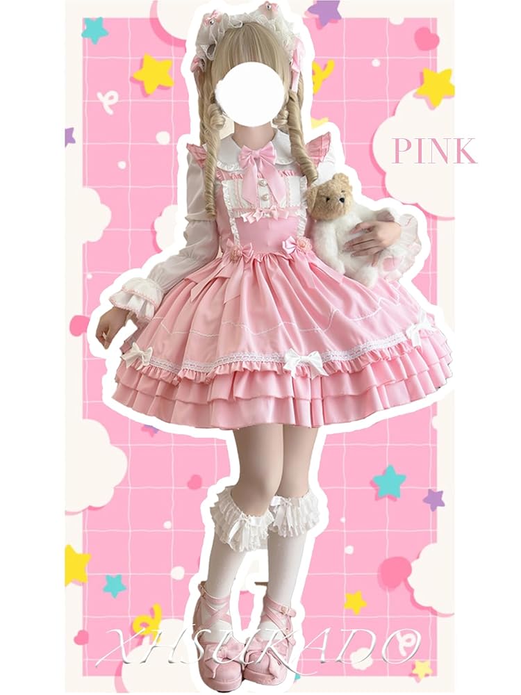 アイドル衣装⋆⸜おもちゃみたいなJSK・へドレ付き⸝⋆ 甘いロリータJSKドレスアイドル 弓ピンクロリータジャンパー