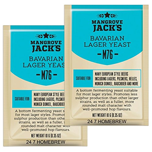 2X Mangrove Jack's Craft Series Levadura M76 Lager bávaro (10 g)