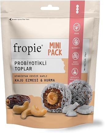Fropie Mini Probiyotik Toplar  - Hindistan Cevizi Kapl  & Kaju Ezmeli 32 gr
