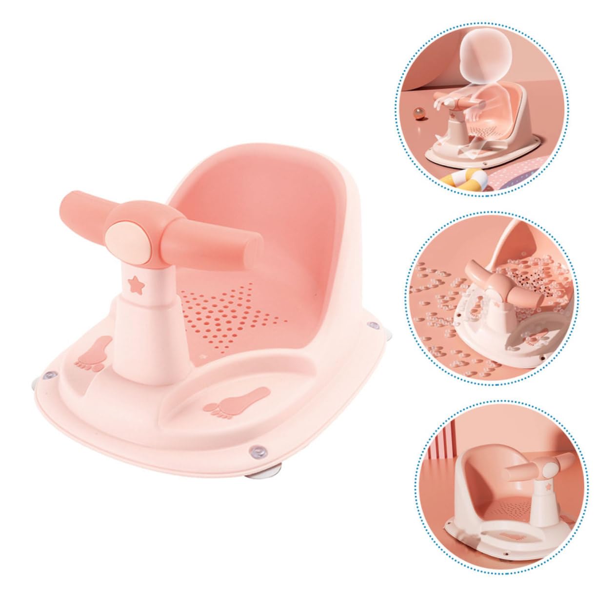 Veemoon Babybadewannensitz Kleinkind Badesitz Rutschfest mit Weichem Ergonomischem Sitz Frei für Babys Badewanne und Dusche
