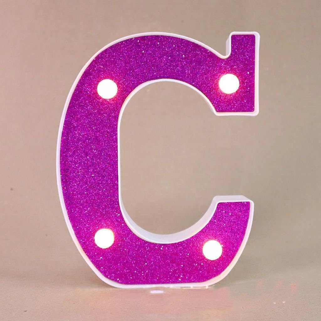 LED Marquee Letter Lights, Light Up Letters Glitter Alphabet Letter Sign Battery Powered for Night Light Birthday Party Wedding Girls Gifts Home Bar Christmas Decoration