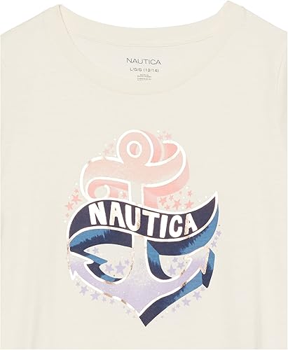 Miniatura 2 de Nautica Camiseta de manga corta para niña con divertido diseño gráfico, camiseta de algodón con interior sin etiqueta