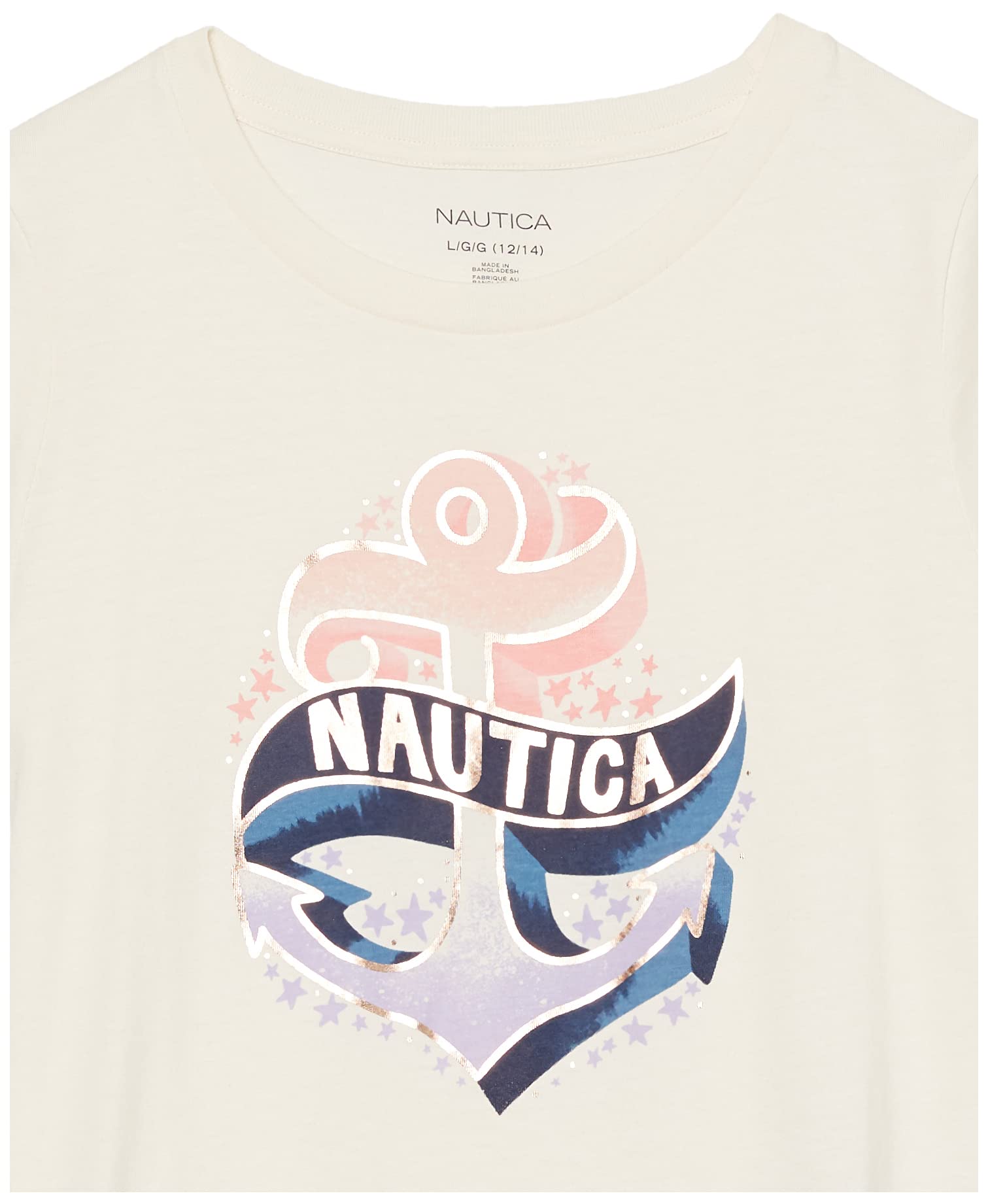 Nautica Short Sleeve Graphic Logo T-Shirt, Everyday Casual Wear, Soft & Comfortable Fit T-Shirt Bambine e Ragazze (Pacco da 1)