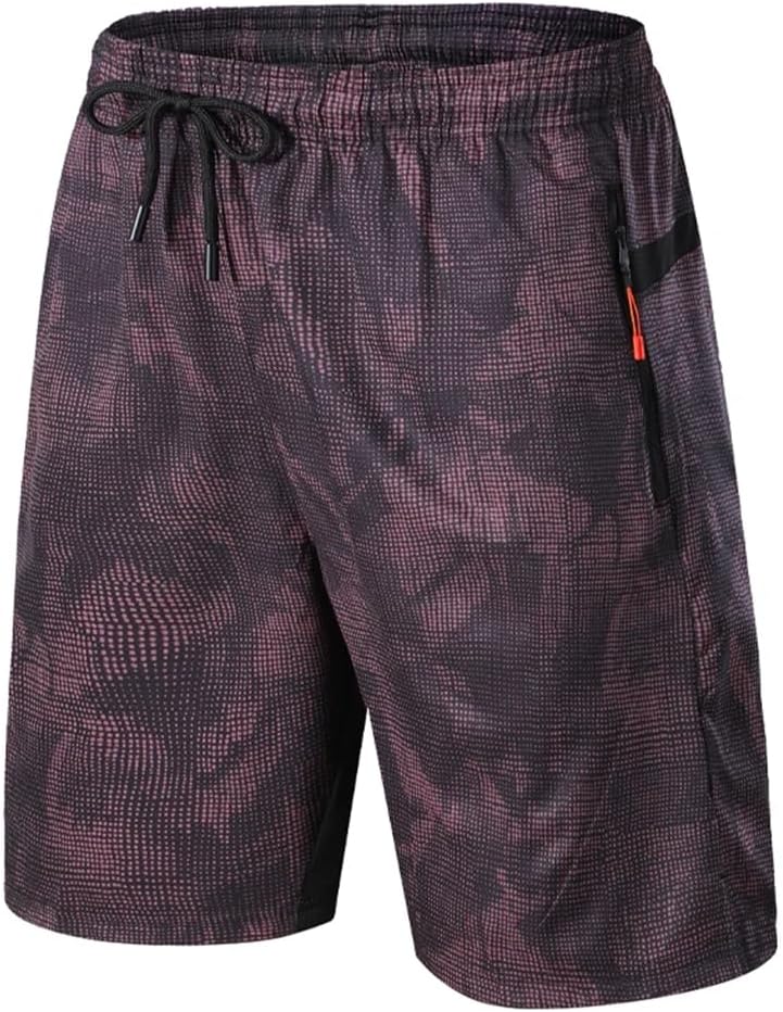REHJJDFD Men Sport Shorts Casual Workout Shorts Beach Print Fitness Sweatpants Short blackzhong XXL