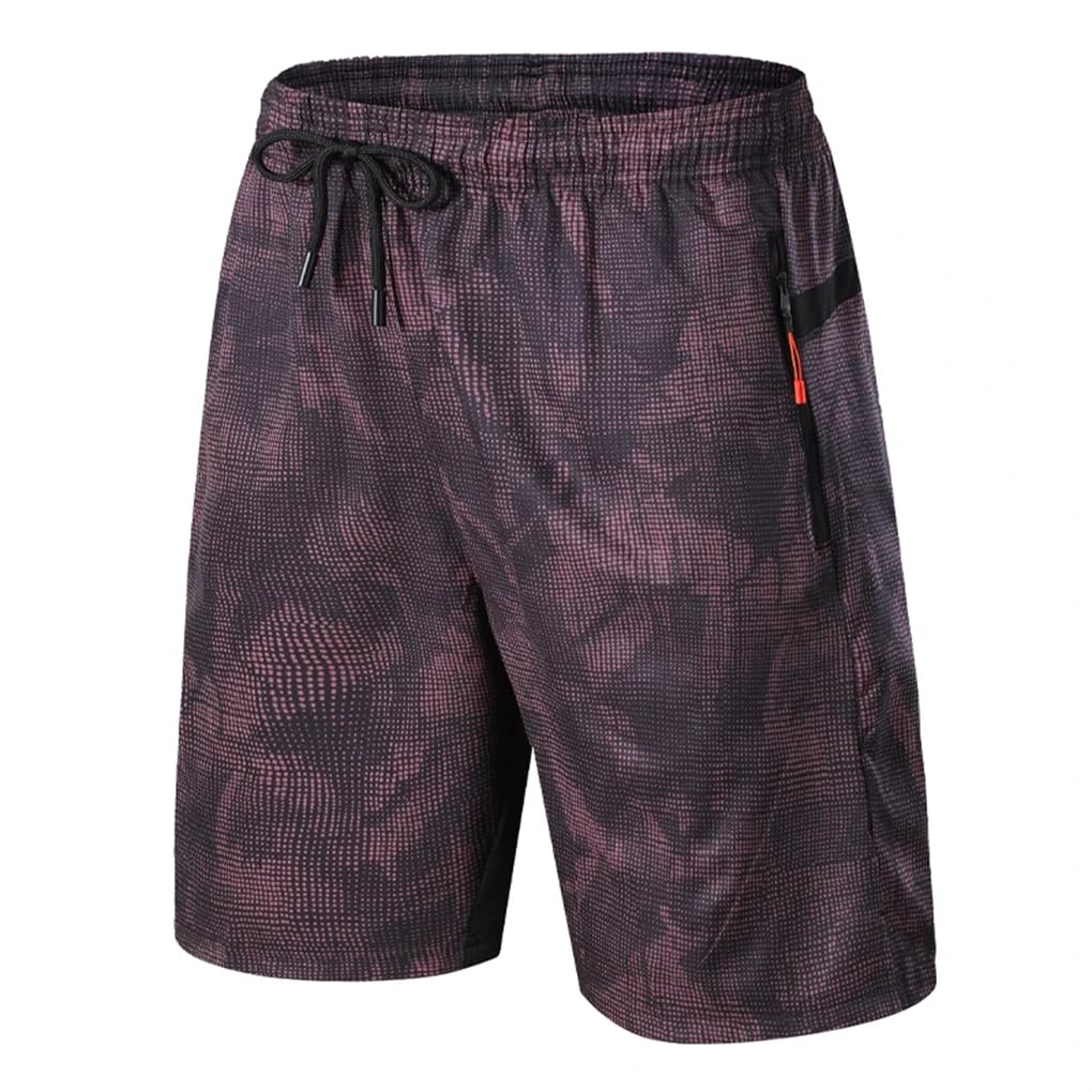 REHJJDFD Men Sport Shorts Casual Workout Shorts Beach Print Fitness Sweatpants Short blackzhong L