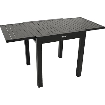 DEGAMO Alcudia Extendible Balcony Table 70/140 x 70 cm Aluminium Anthracite-Coloured Outdoor Weatherproof