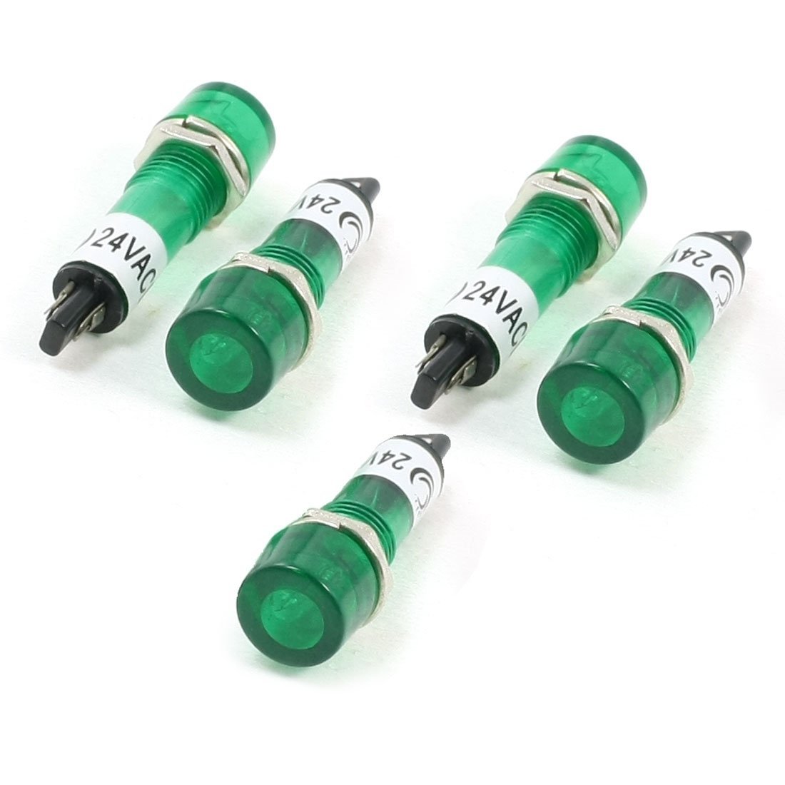 ELECTROPRIME DC 24V Round Cap 2 Terminal Signal Indicator Lamps 5 Pcs