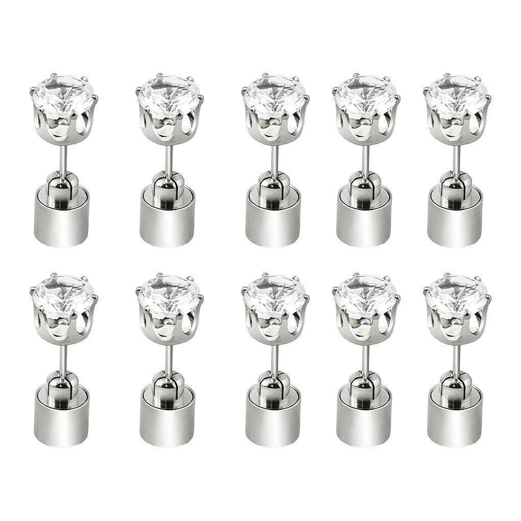 3paar Led Oorbellen Voor Feesten Glanzende Rvs Oorbellen Met