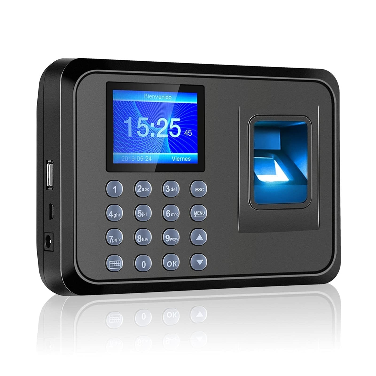 GOOBIX Clocking in System with Fingerprint,Clocking in Machine Biometric Fingerprint Time Attendance System Clock Recorder Employee Recognition Recording Device Electronic Machine