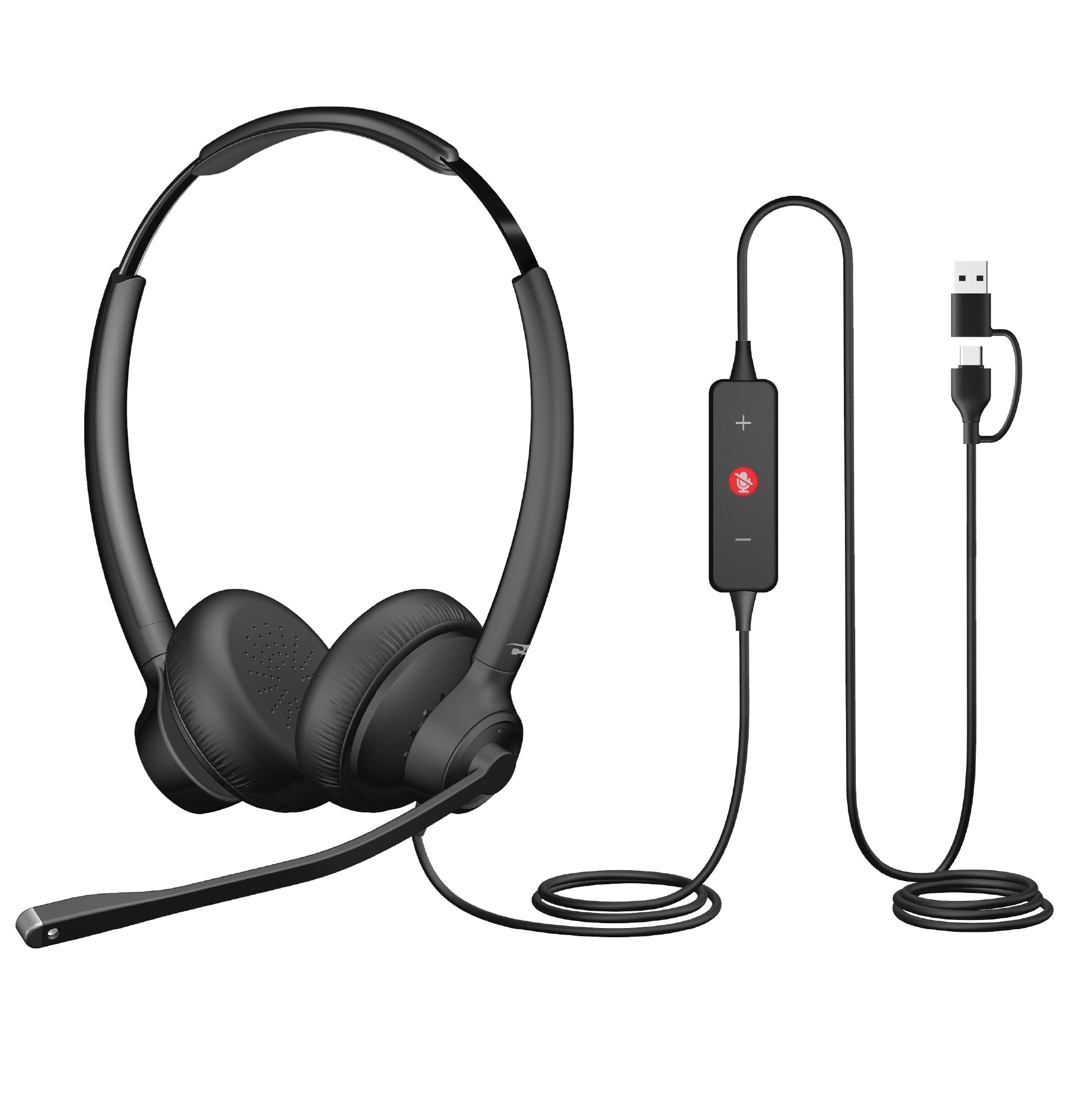 Professional USB Headset with AI Noise Cancelation (AC-404) – AI Noise Canceling Mic Eliminates Background Noise in Any Environment for Professional Calls, USB-C or USB-A Compatible-image-10