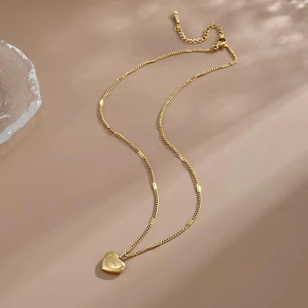 Amazon.com: ZZ ZINFANDEL Gold Heart Necklaces Choker For