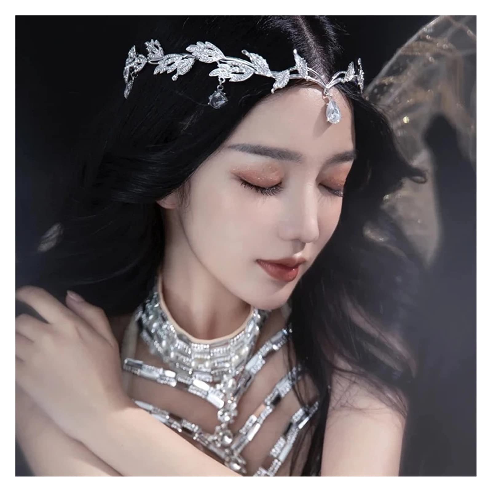 Amazon.co.jp: カチューシャ ティアラ ウェディング エルフ クリスタル