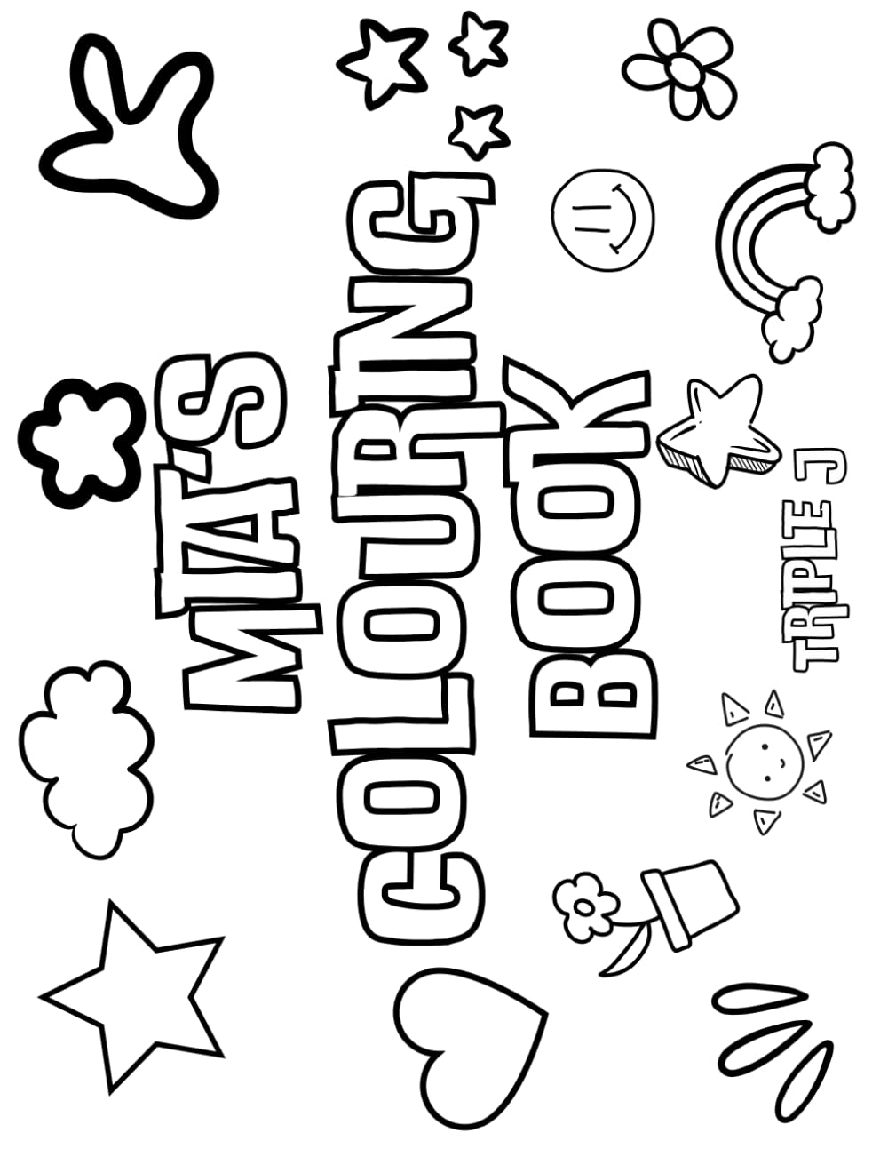 Mia's Colouring Book: Personalised with Your Name on Every Page