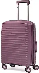 Mala De Bordo 10Kg Polipropileno Medidas 55x35x25 Padrão Anac Mala De Viagem Pequena De Mão 4 Rodas Duplas 360° Cadeado Segredo Zíper Antifurto Rígida Leve (ROXO, Pequeno)
