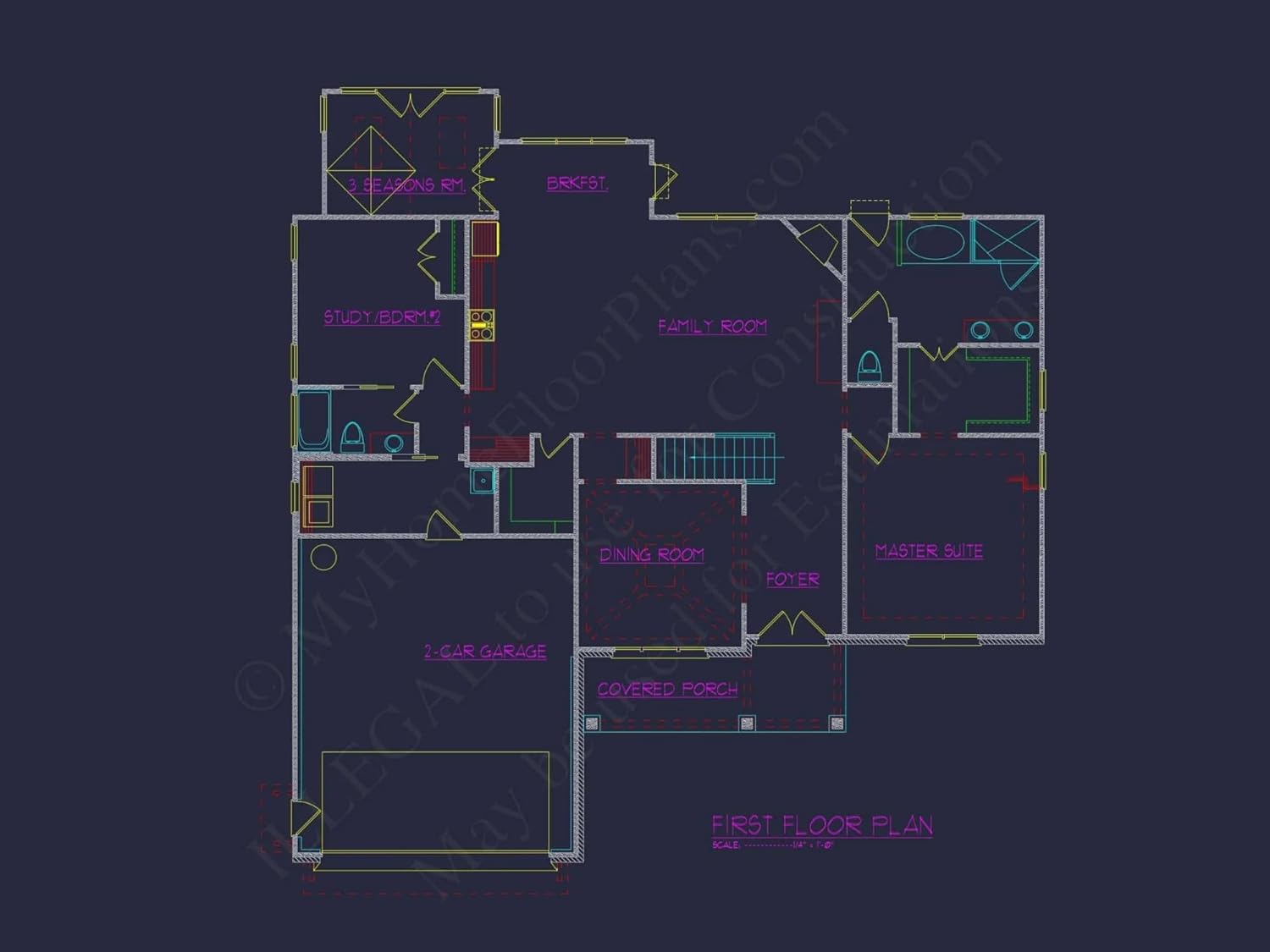 19-1584 HOUSE PLAN - Luxurious 2-Story House Plan with Blueprints and CAD Designs