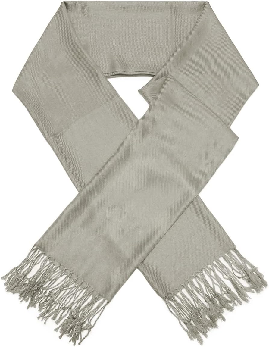 Glory Max Women Large Soft Silky Pashmina Shawl Wrap Scarf in Plain Solid Colors - Image 2