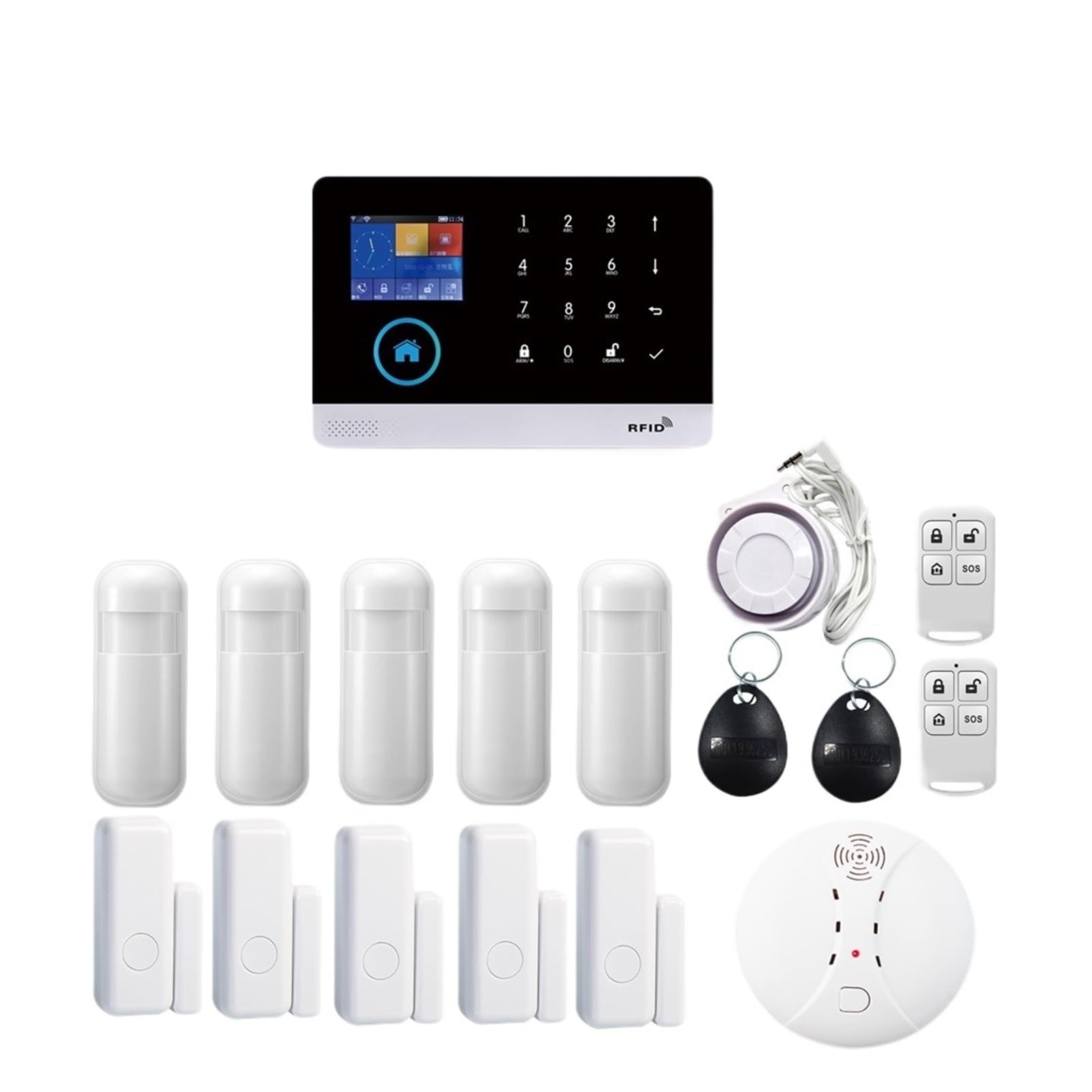 Système d'alarme de sécurité domestique sans fil GPRS et détecteur mouvement WiFi autonome