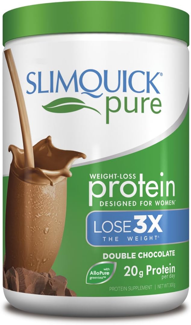 Slimquick Pure Protein Powder Chocolate,low calorie dietary supplement, 300 Gram-Lose 3x the weight (Packaging may vary)
