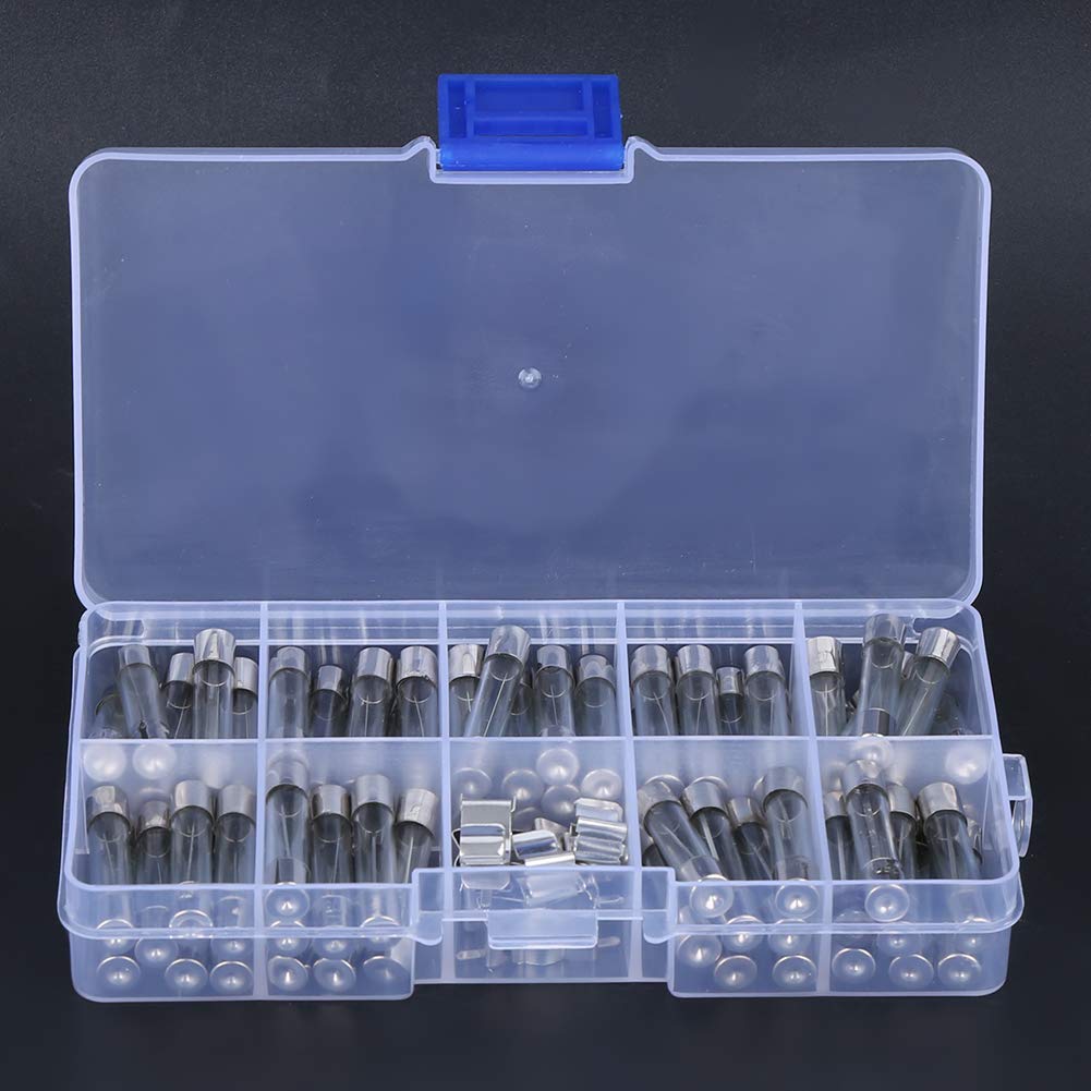 82Pcs 6x30mm Glasrohrsicherung, 250V 0.5A ~ 30A Sicherung, Klassifizierungssatz mit Sicherungshalter