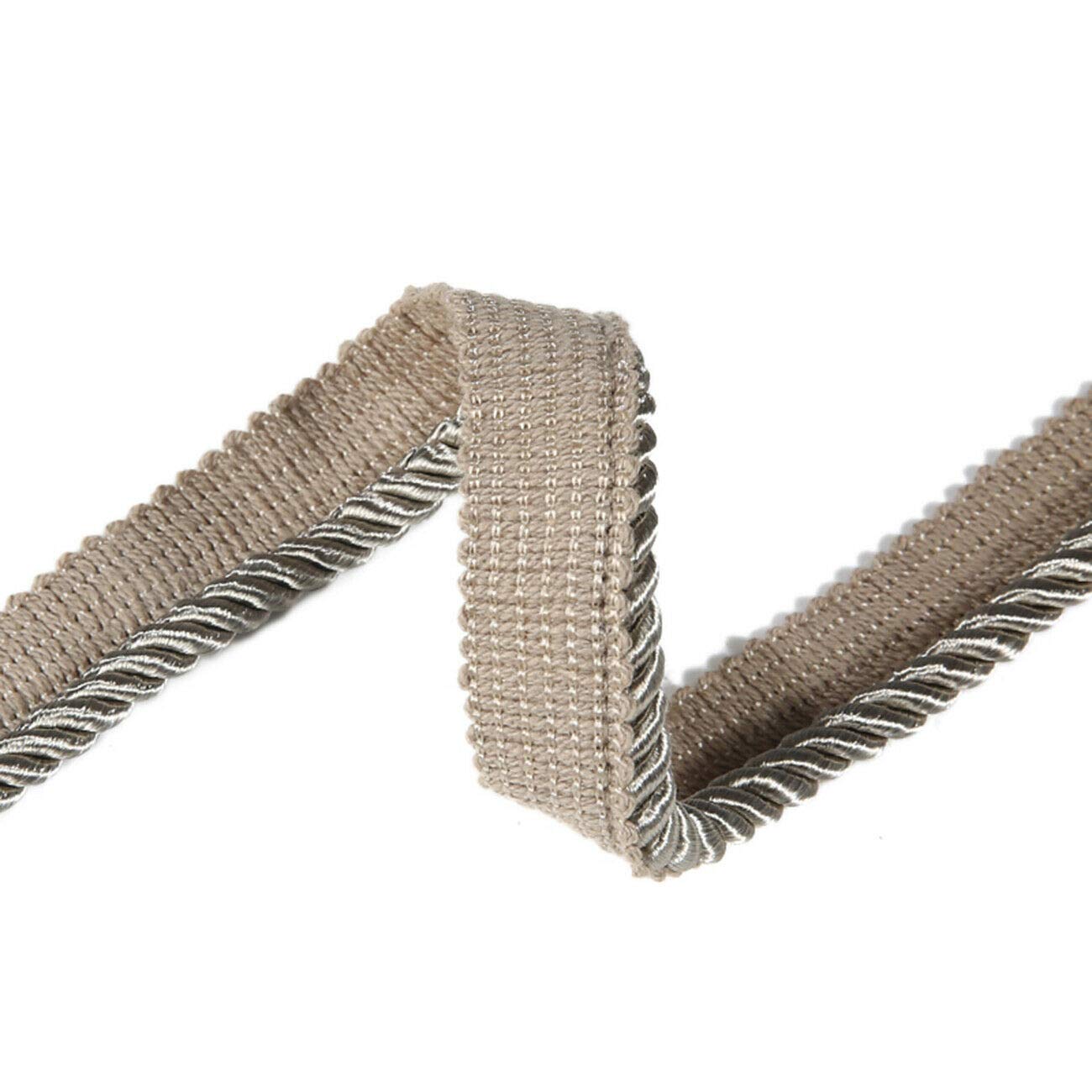 6mm Silky Barley Twist Cord Rope Braid 3 Ply & Matching 16mm Flanged Insertion Piping Furnishing Upholstery Crafts Trimming,36 Colors. High Strength, Neotrims. 5 Yards, Antique Sage (Piping) — image 1