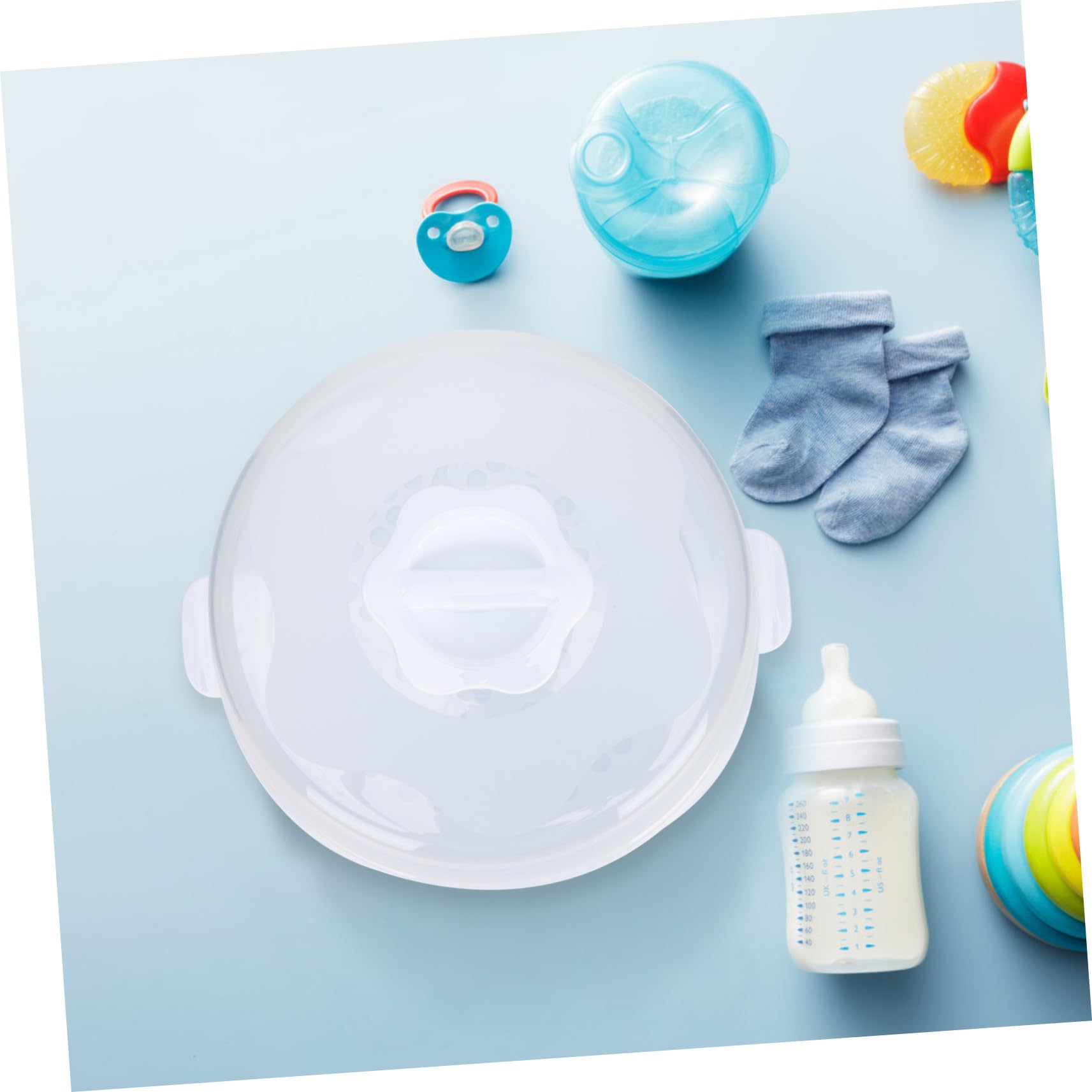 Estuche Para Biberones y Chupetes Para Bebés, Compacto, Resistente Abs, Apto Para Microondas, Adecuado Para Lactancia y Viajes, Diseño Ligero Blanco, Almacenamiento Práctico Para Madres