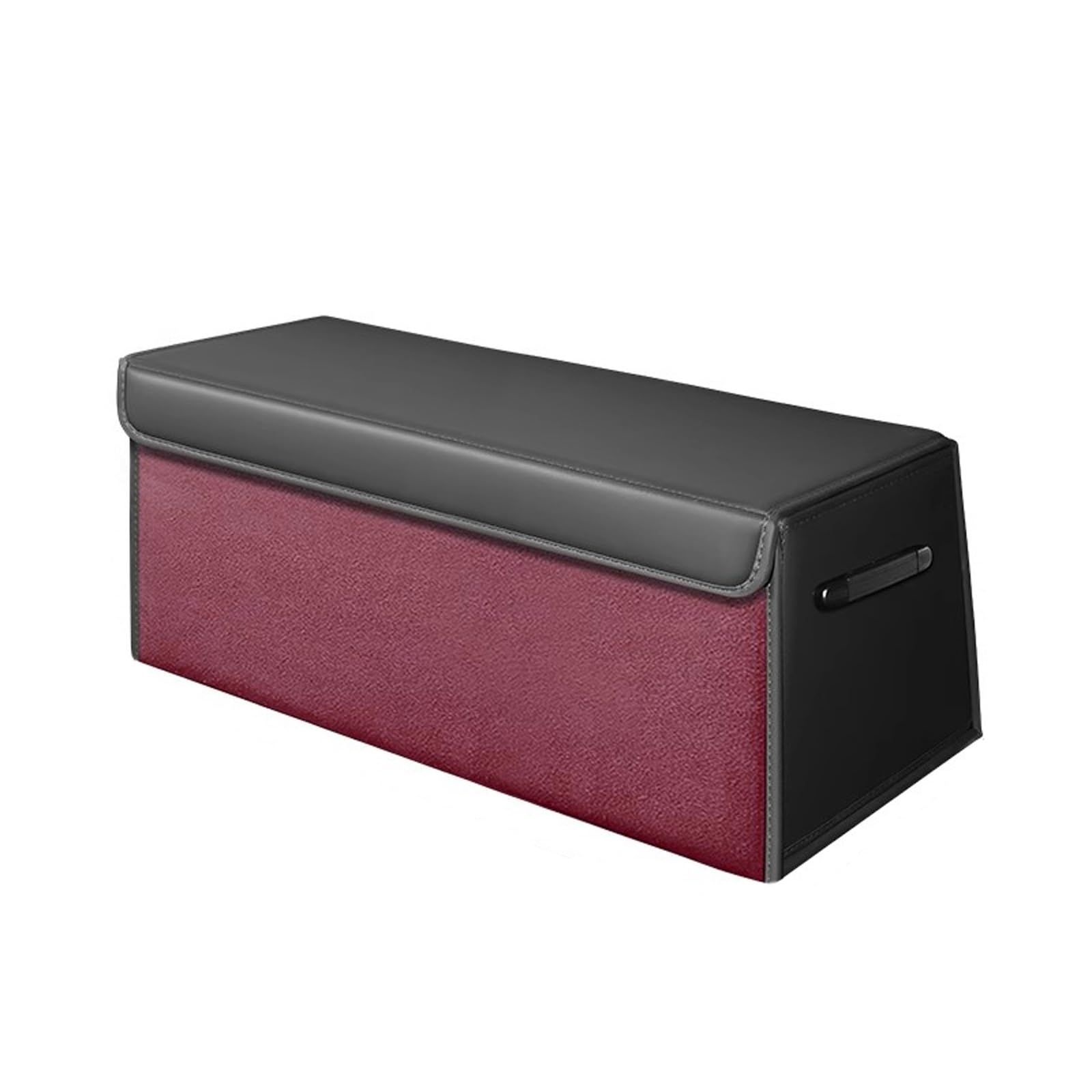 Dfrywdgsey Red Foldable Leather Car Trunk Organizer With Lid And Sturdy Handle(Red)