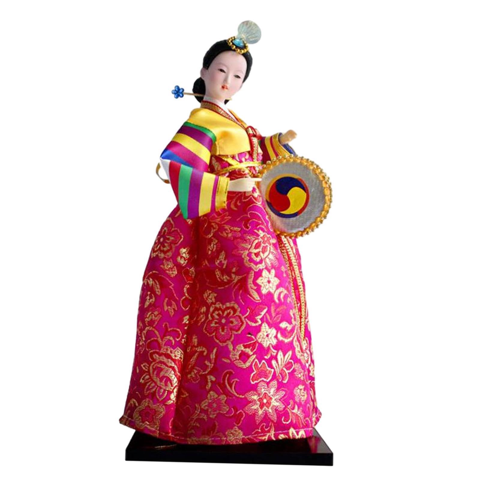 PIXZCSA Vintage Korean Hanbok Doll Crafts Geisha Figurine For Elegant Home Decoration Antique Asian Vintage Doll Traditional Handicraft And Other Korean, Style D
