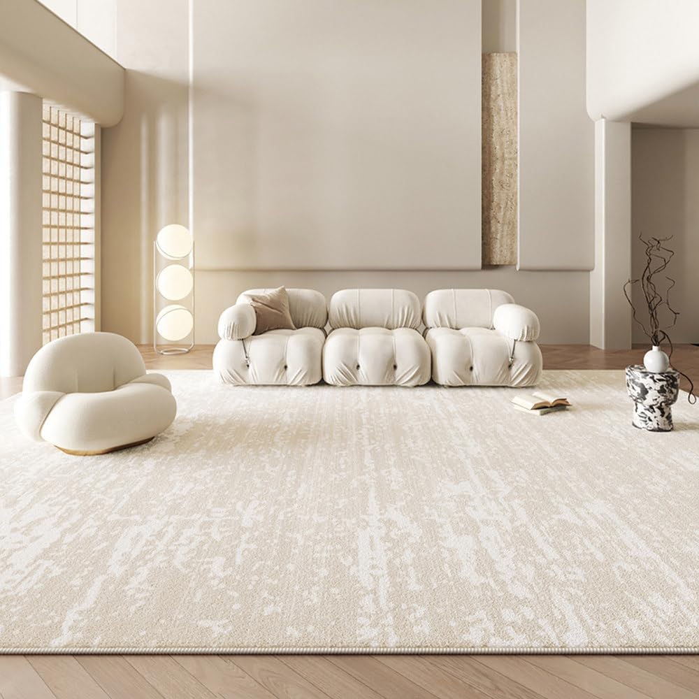 Tapis de salon style crème pour réchauffer un sol froid de chambre ou salon