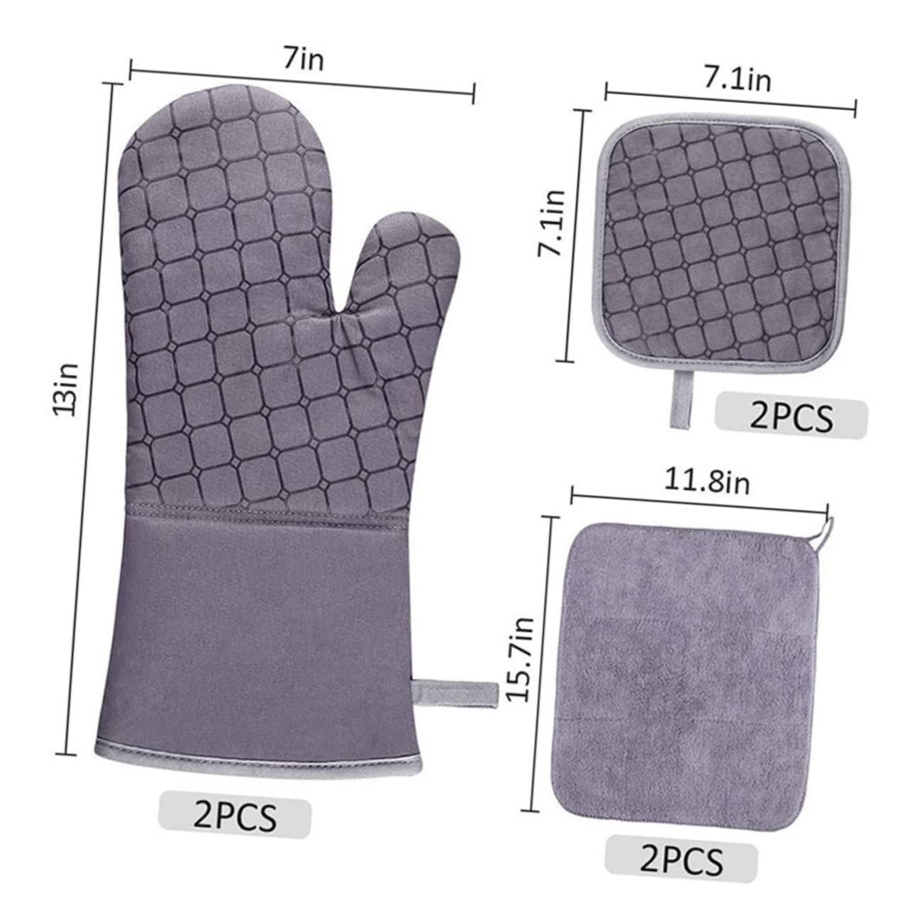 Alipis 1 Heat Resistant Oven Mitts Scald Cooking Gloves with Cushion for Baking and Cooking Fits Space Saving Design with Hanging